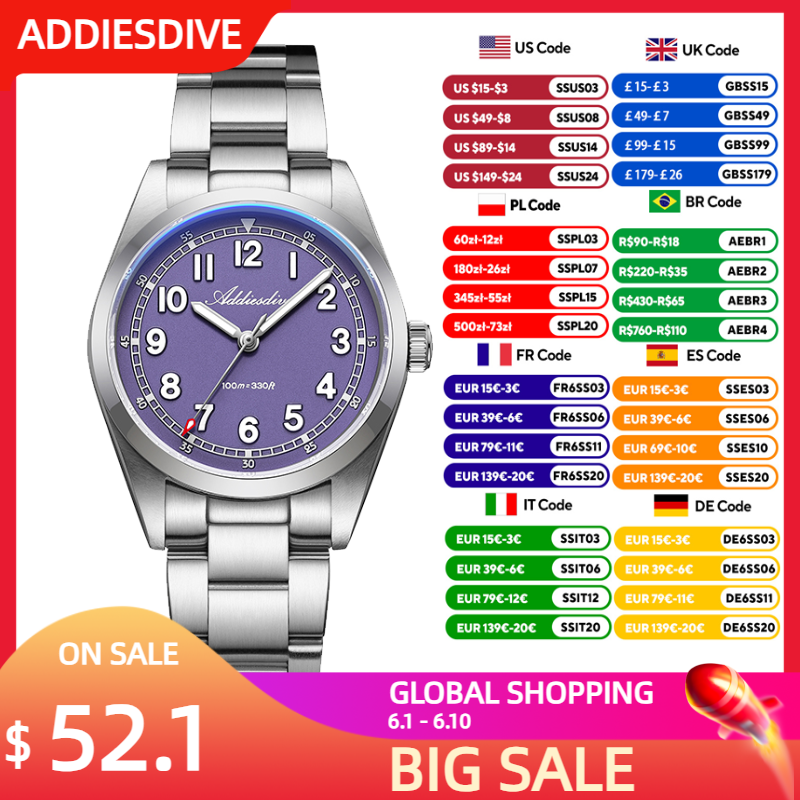 Men'S Accessories Luxury Brands - ADDIESDIVE New Quartz Watches Luxury Sapphire