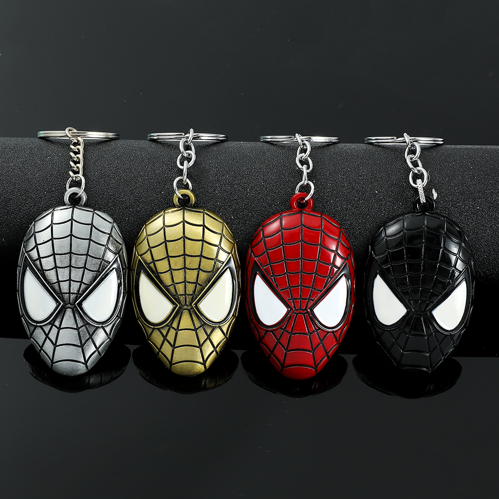 Men Keychain Accessories - Marvel Keychain Superhero Spiderman Mask Pendant