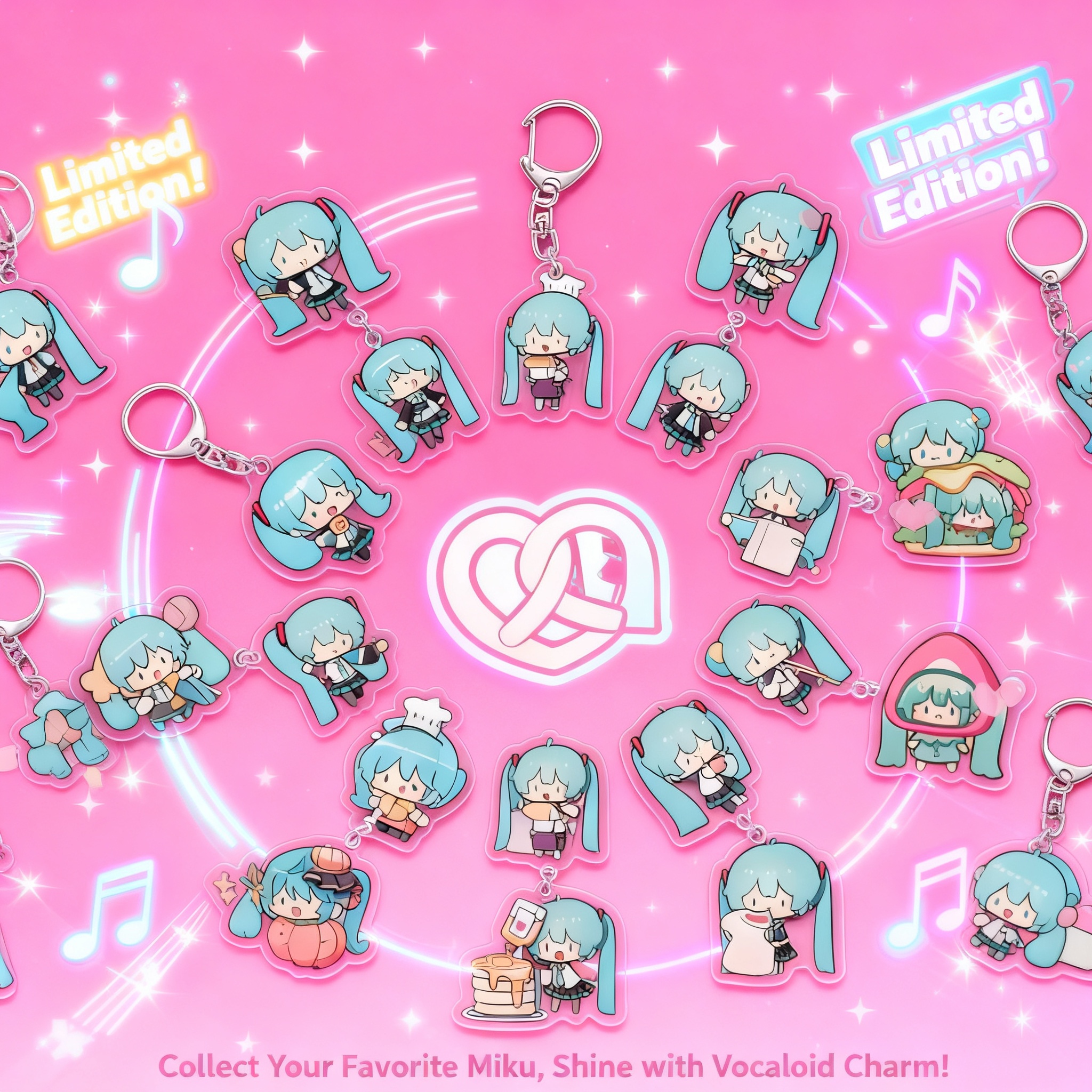 Men Keychain Accessories - Hatsune Miku Vocaloid Anime Acrylic Keychain
