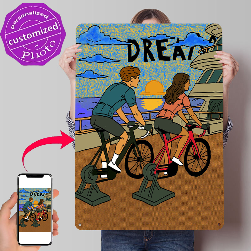 Men'S Vacation Accessories - Dream Vacation Cycling Tinplate Poster Wall