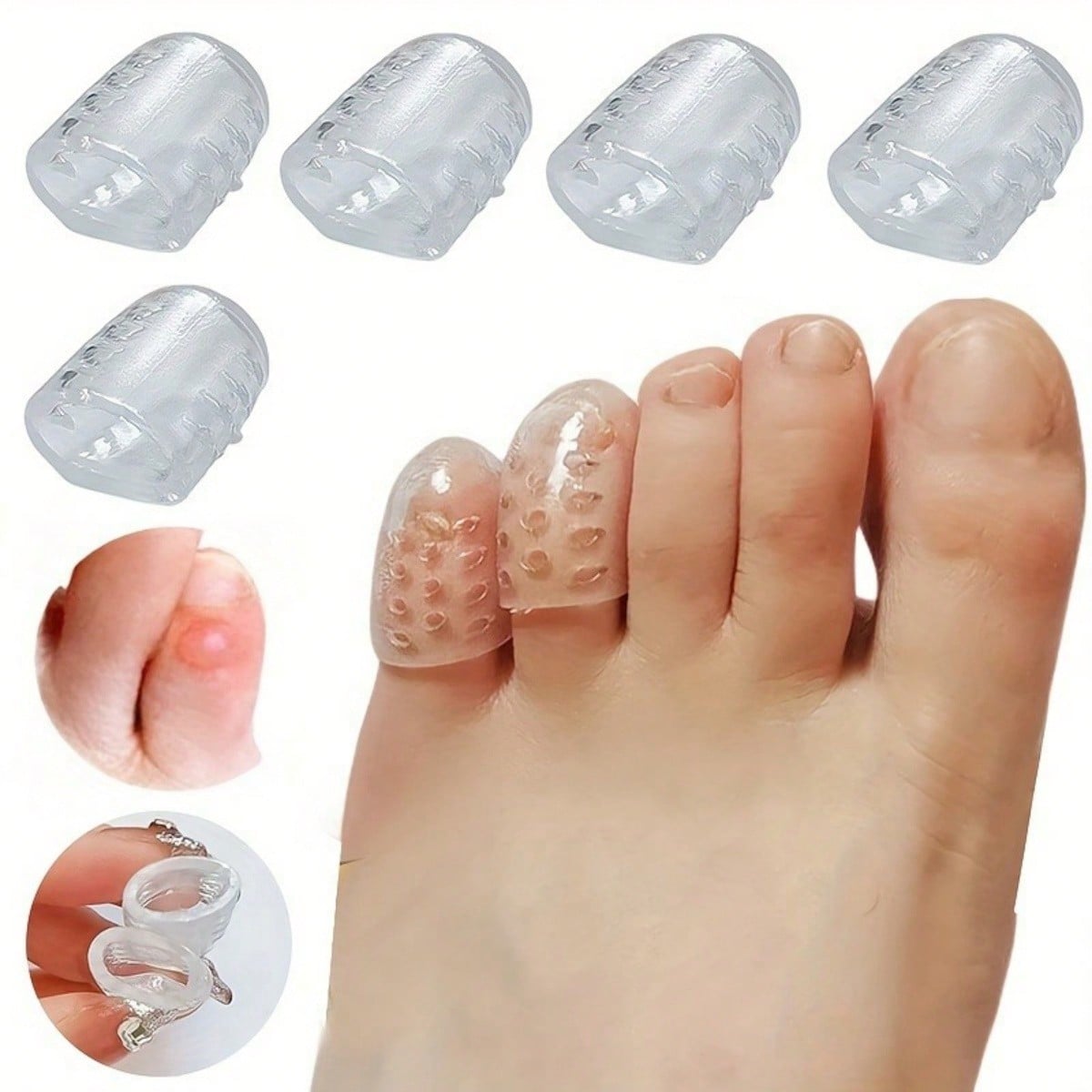 Men Accessories Combo Gift - 5pcs Silicone Shoe Toe Anti-Friction Breathable