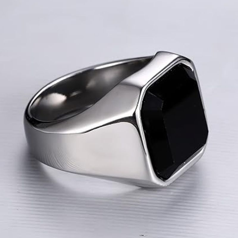Man Ring Black Carnelian Signe - Signet Ring Men のレビューと価格