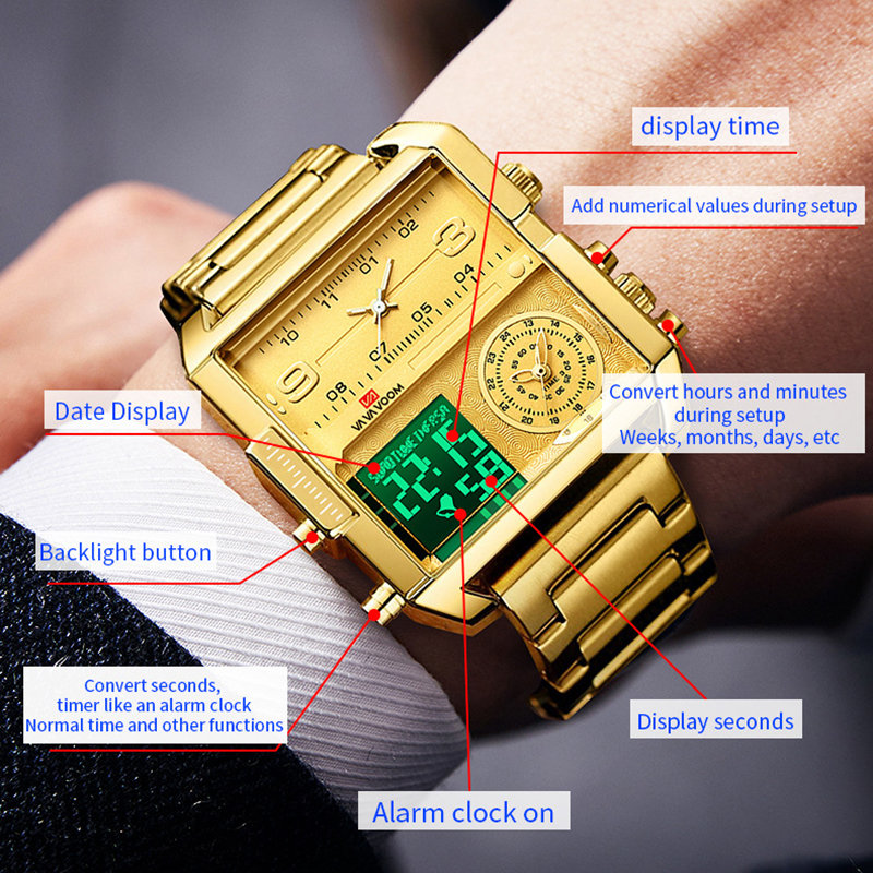 Dual Display Men Sports Watche - Men'S Accessories Luxury Brands のレビューと価格