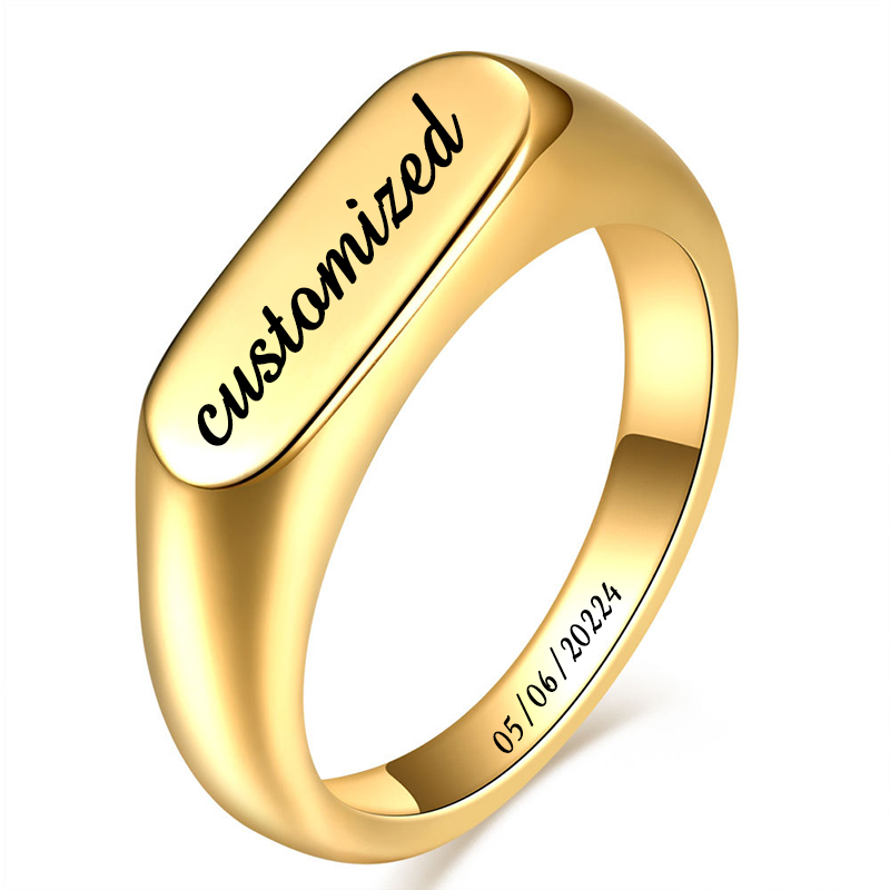 Customizable Stainless Steel S - Signet Ring Men のレビューと価格
