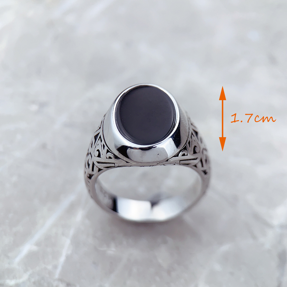 Black Oval Signet Ring Europe  - Signet Ring Men のレビューと価格