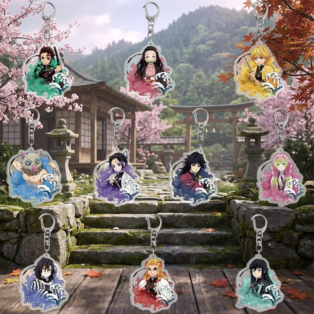 Demon Slayer Anime Acrylic Key - Men Keychain Accessories のレビューと価格