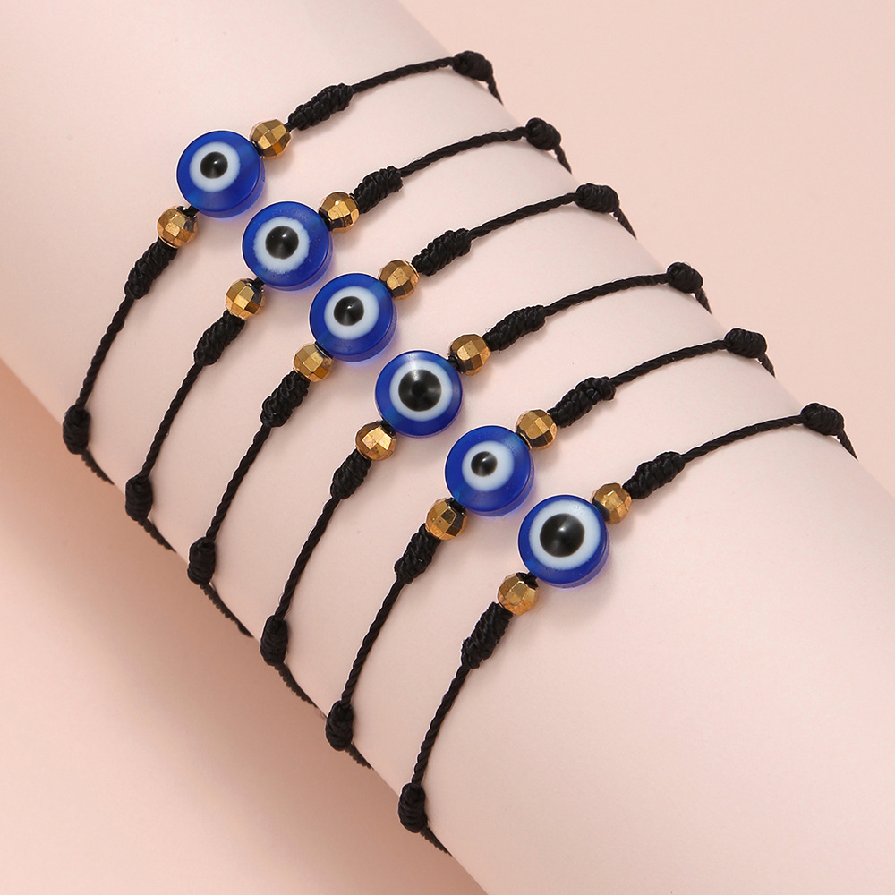 6Pcs Blue Evil Eye Bracelets S - Men Accessories Evil Eye のレビューと価格