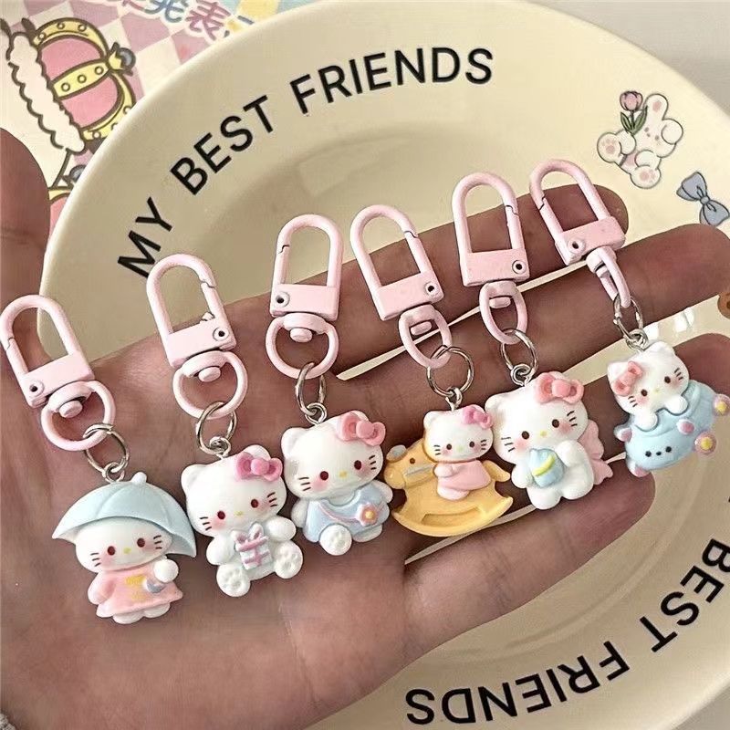 Pink Hello Kitty Keychain Cute - Men Keychain Accessories のレビューと価格