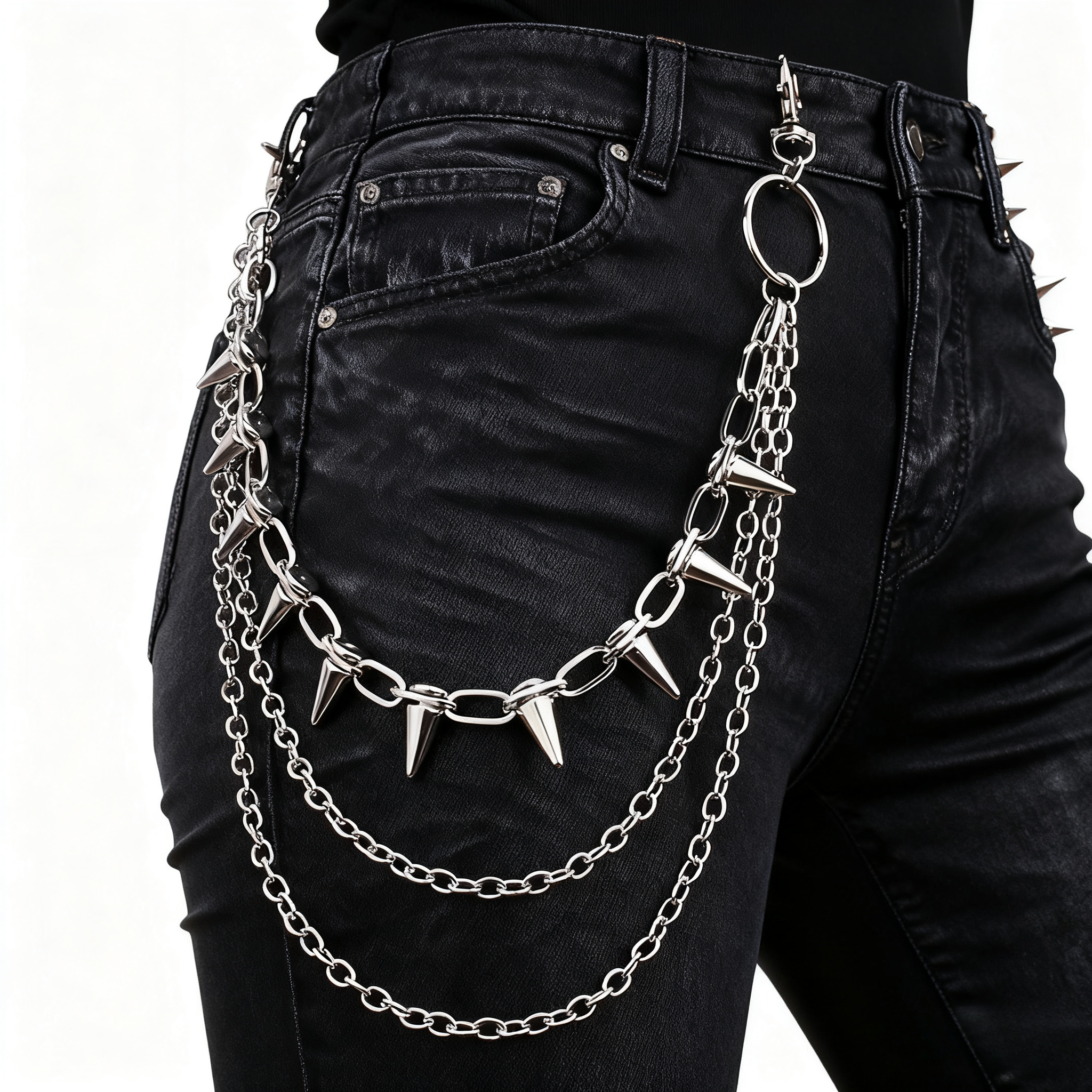 Unisex Hip Hop Punk Rock Metal - Men'S Accessories For Jeans のレビューと価格