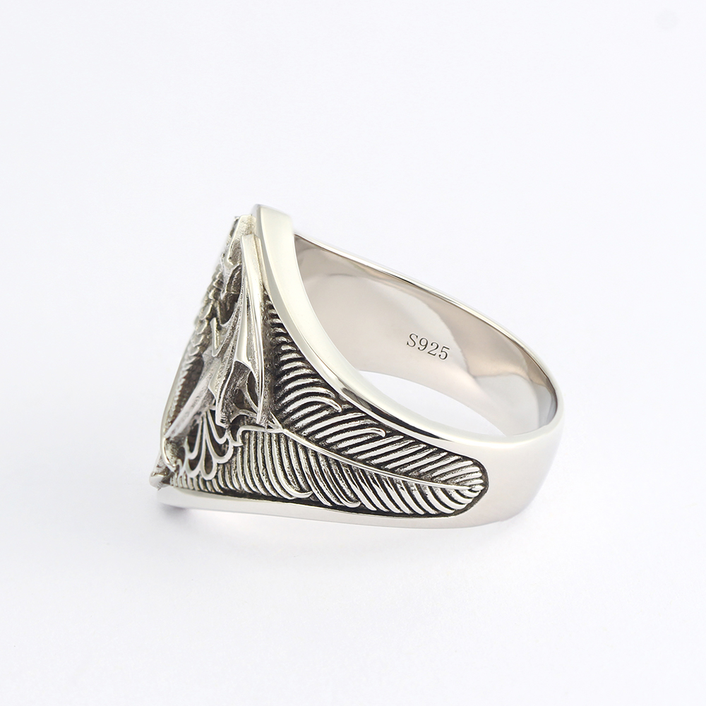 Flying Dragon Signet Vinking D - Signet Ring Men のレビューと価格