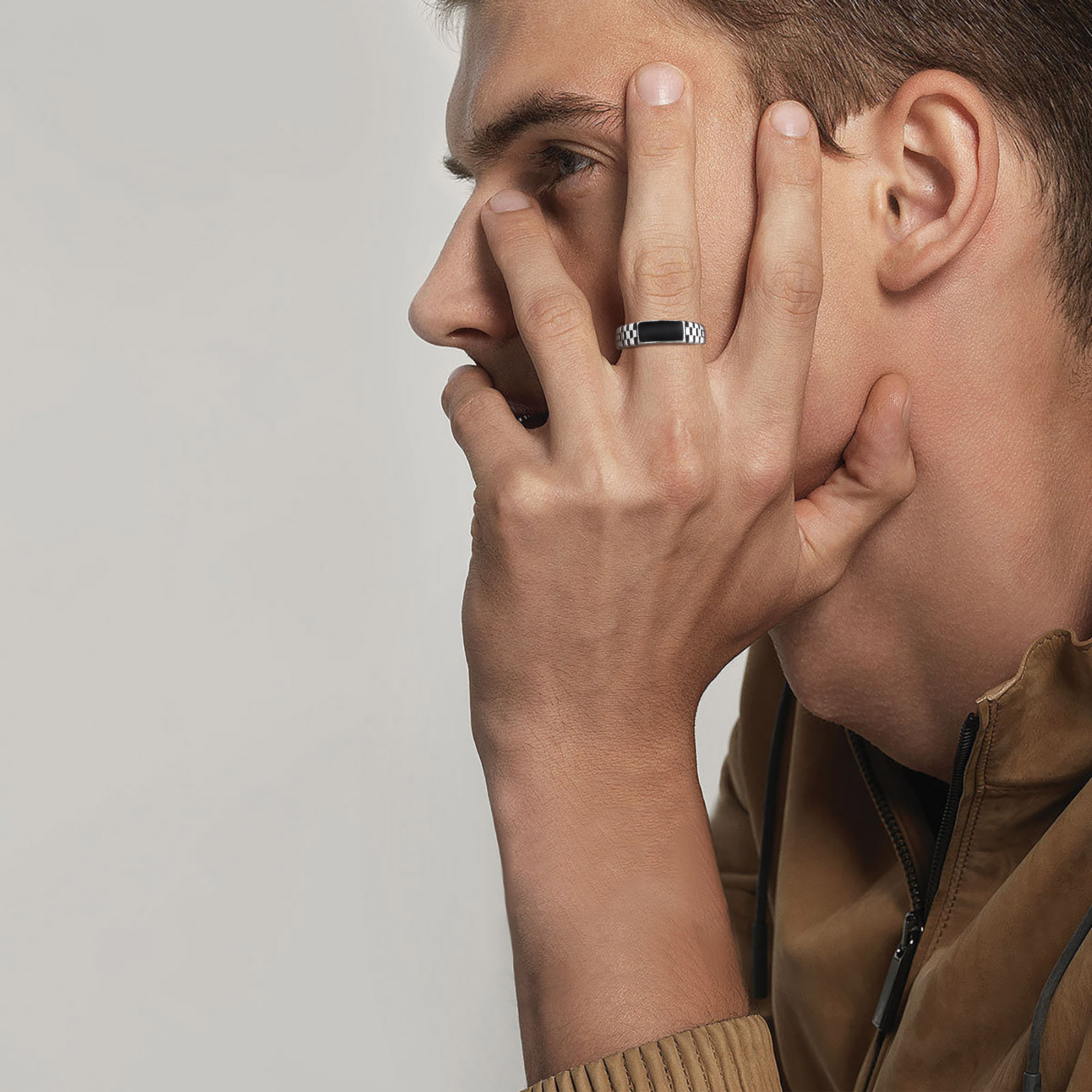 Vnox Mens Open Rings, Black En - Signet Ring Men のレビューと価格