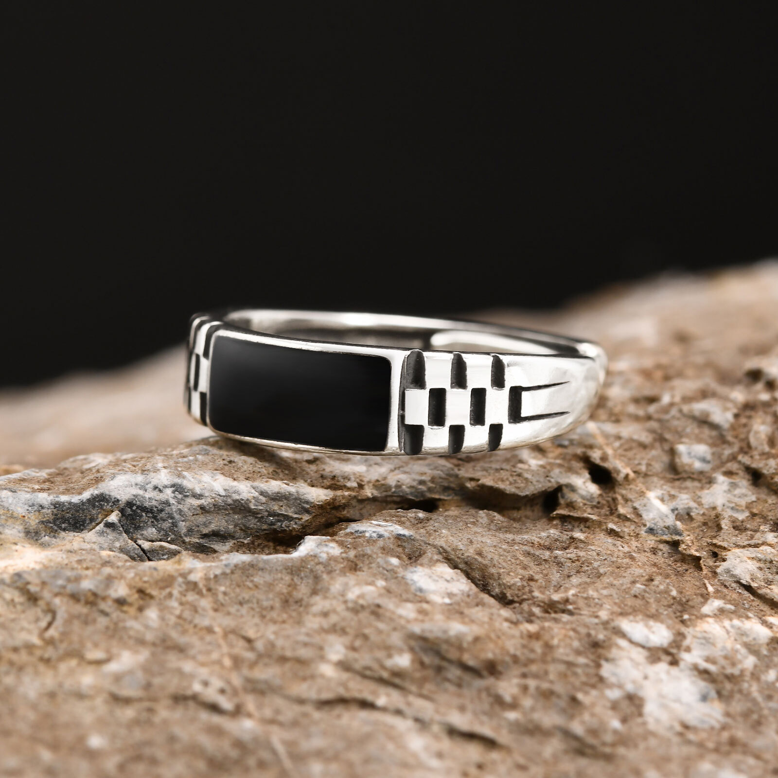 Vnox Mens Open Rings, Black En - Signet Ring Men のレビューと価格