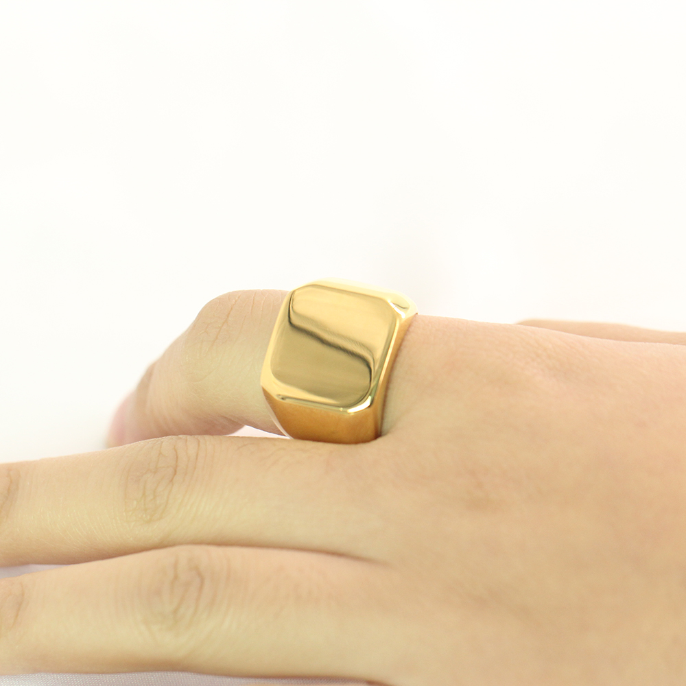 Free Engrave New Silver/Gold/B - Signet Ring Men のレビューと価格