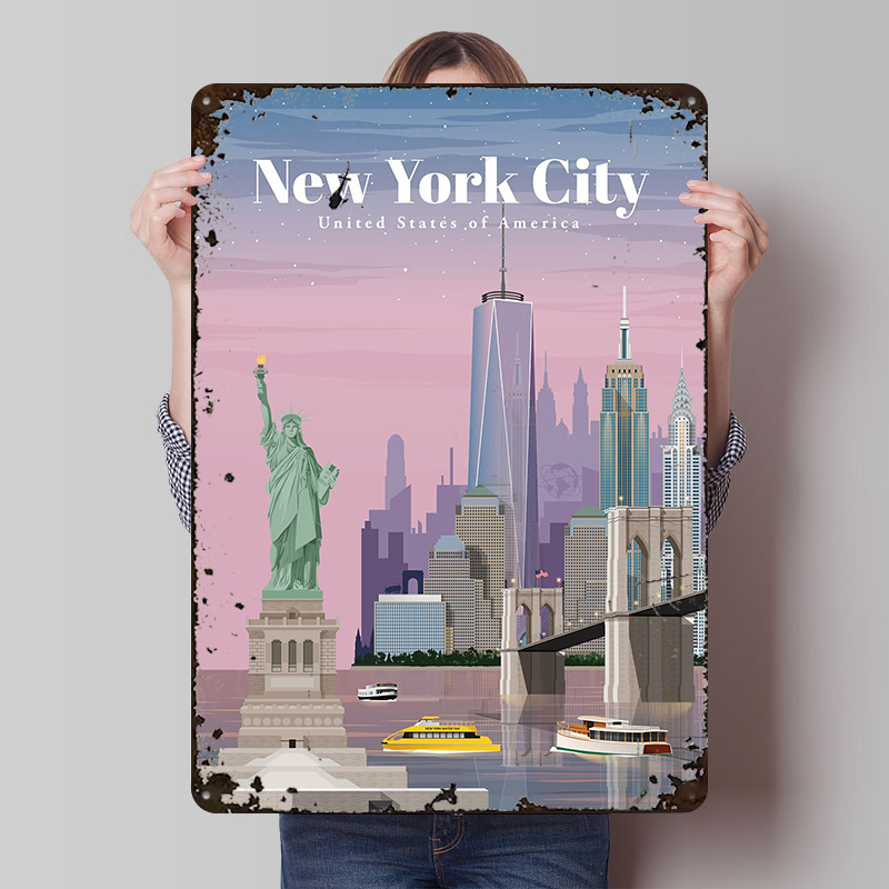 NYC By Dusk Metal Poster Wall  - Men'S Accessories Nyc のレビューと価格