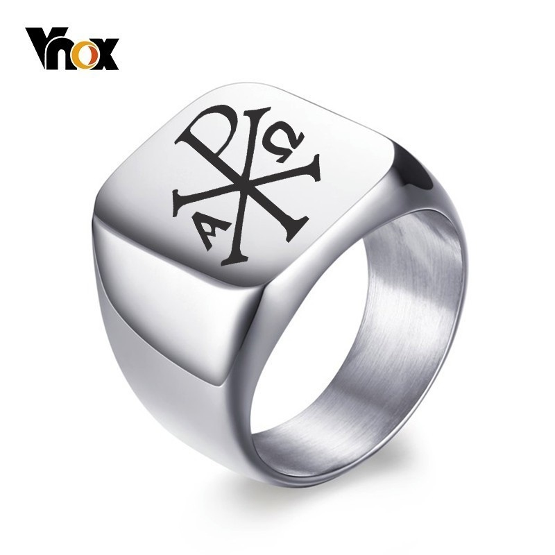 Vnox Free Personalized Stamp R - Signet Ring Men のレビューと価格