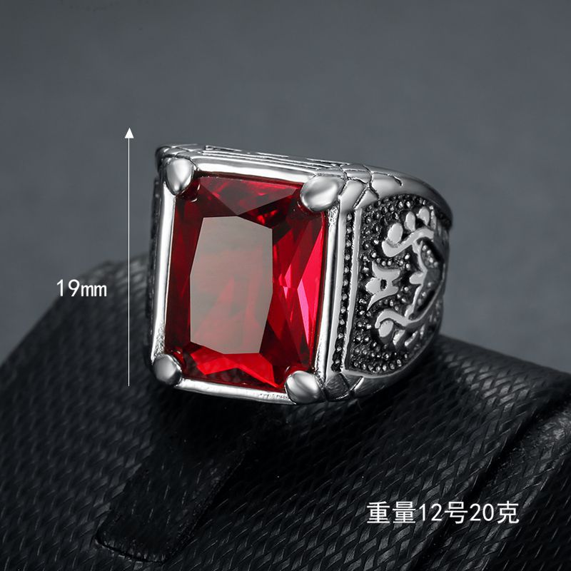 Size 7-15 Punk Retro Stainless - Signet Ring Men のレビューと価格