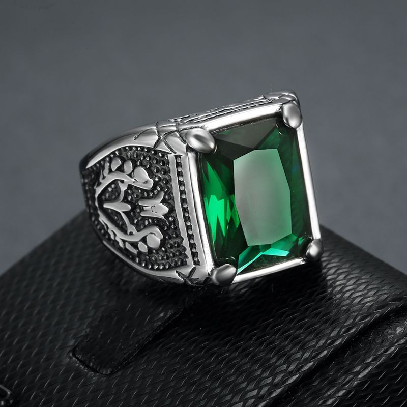 Size 7-15 Punk Retro Stainless - Signet Ring Men のレビューと価格