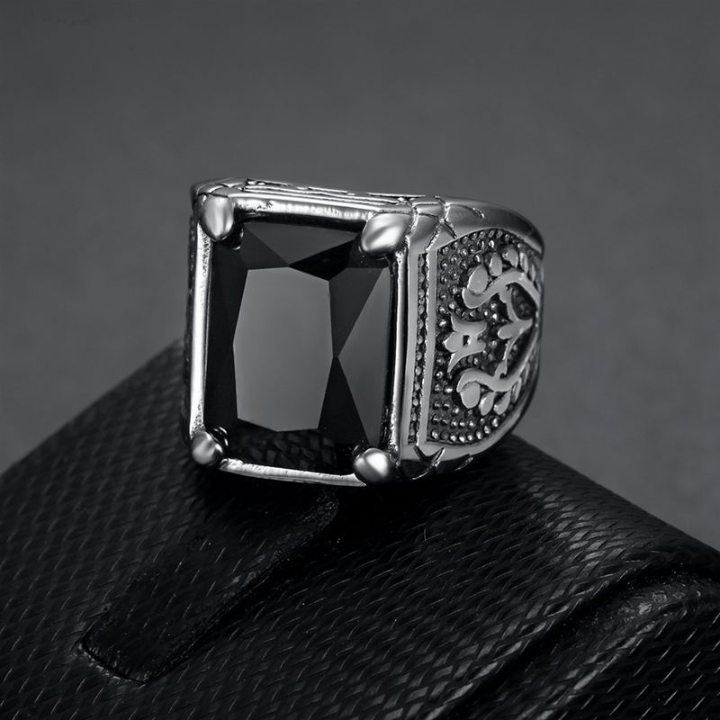 Size 7-15 Punk Retro Stainless - Signet Ring Men のレビューと価格