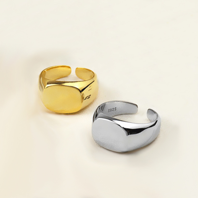 925 Sterling Silver Men Ring S - Signet Ring Men のレビューと価格