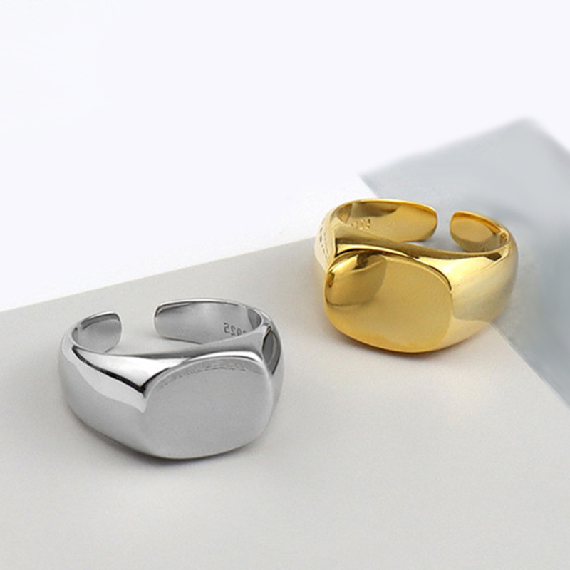 925 Sterling Silver Men Ring S - Signet Ring Men のレビューと価格