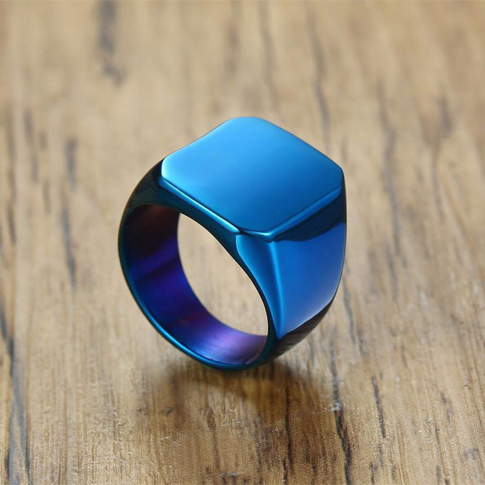 Free Engrave New Silver/Gold/B - Signet Ring Men のレビューと価格