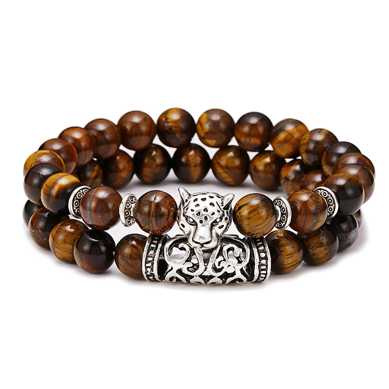 Premium 2Pcs/Set Leopard Beade - Men'S Vacation Accessories のレビューと価格