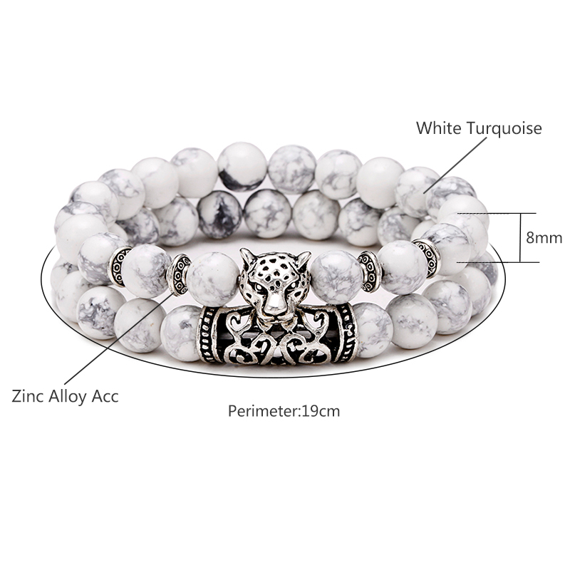 Premium 2Pcs/Set Leopard Beade - Men'S Vacation Accessories のレビューと価格