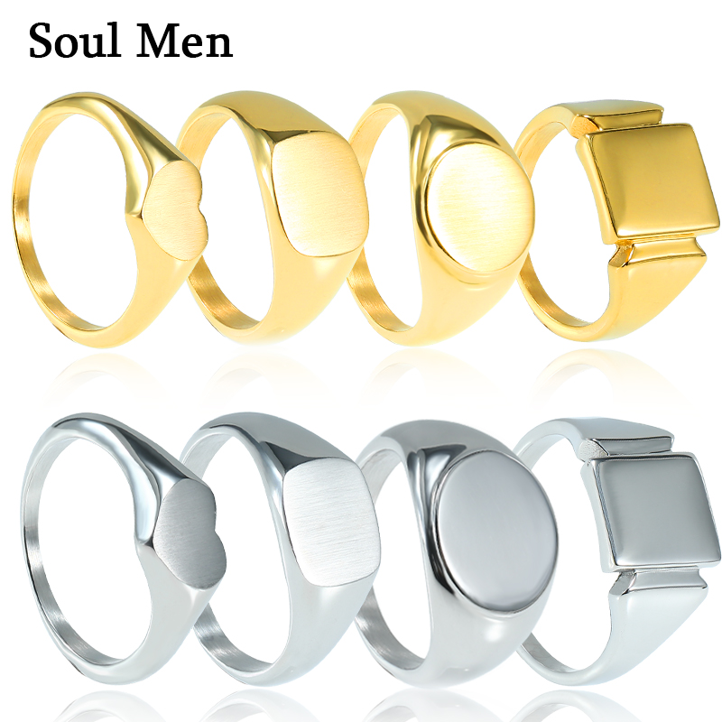 Soul Men Titanium Steel Rings  - Signet Ring Men のレビューと価格