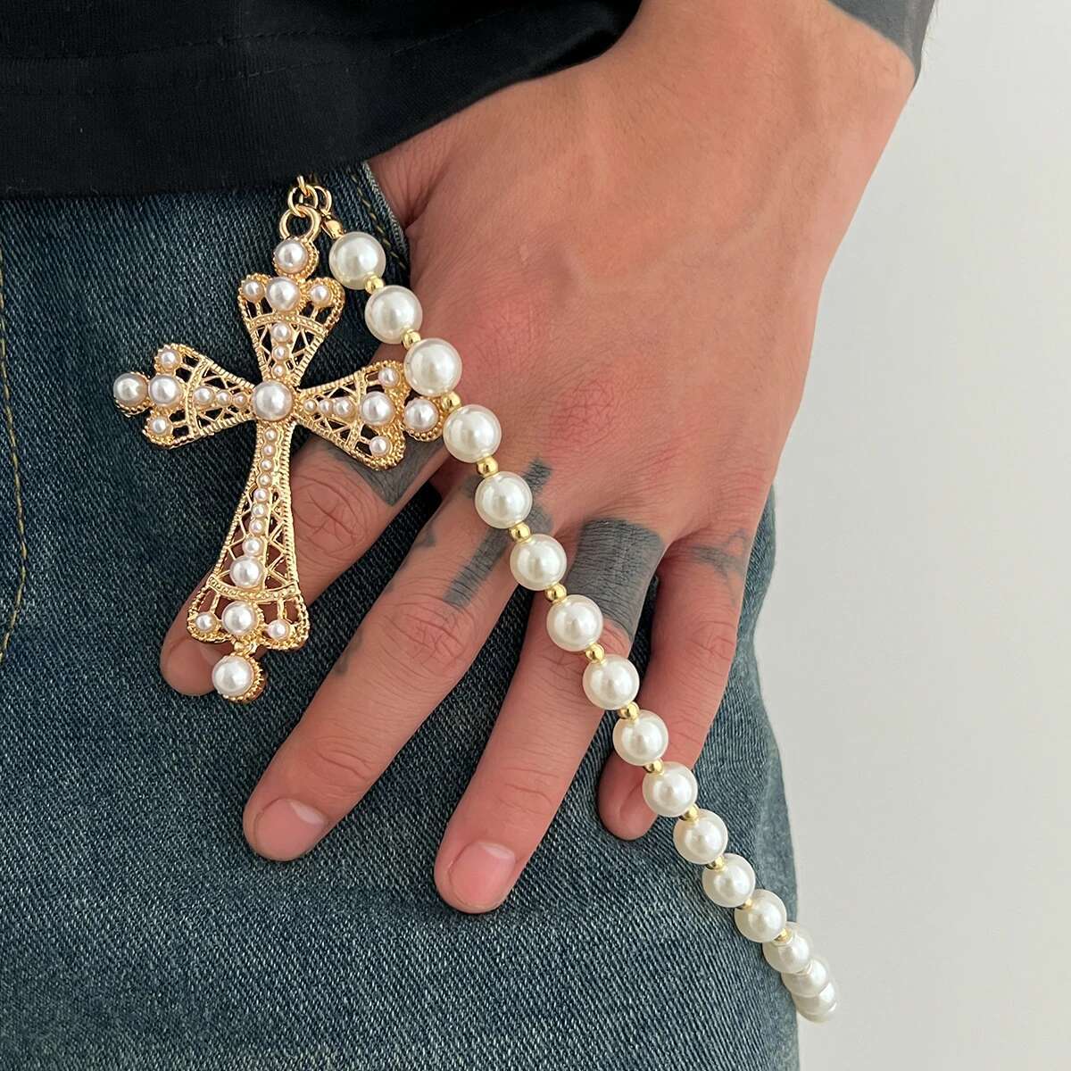 KunJoe Hip Hop Big Jesus Cross - Men'S Accessories For Jeans のレビューと価格