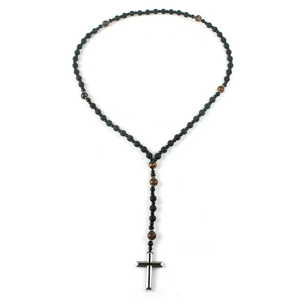 Chic Cross Pendant Beaded Long - Men'S Vacation Accessories のレビューと価格
