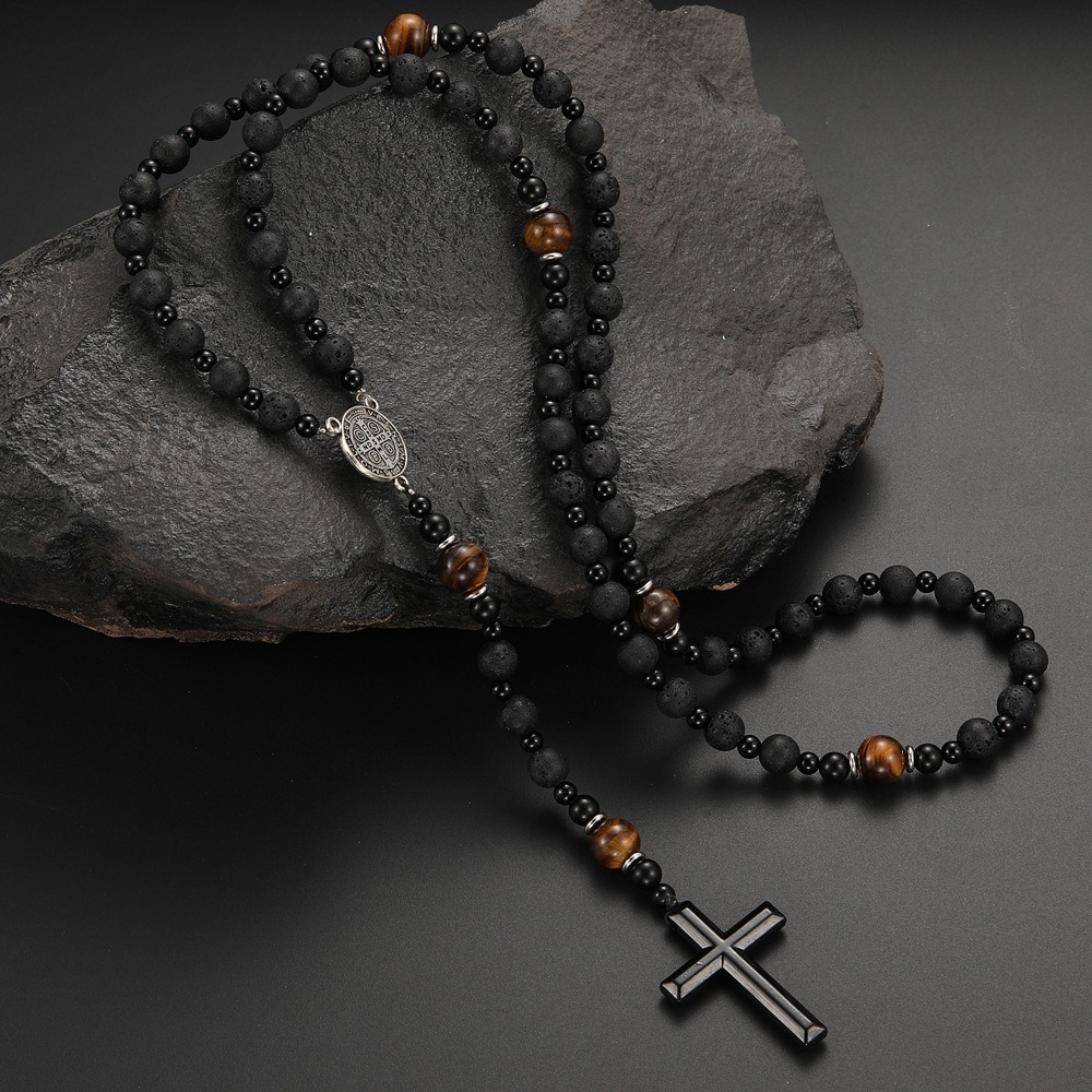 Chic Cross Pendant Beaded Long - Men'S Vacation Accessories のレビューと価格