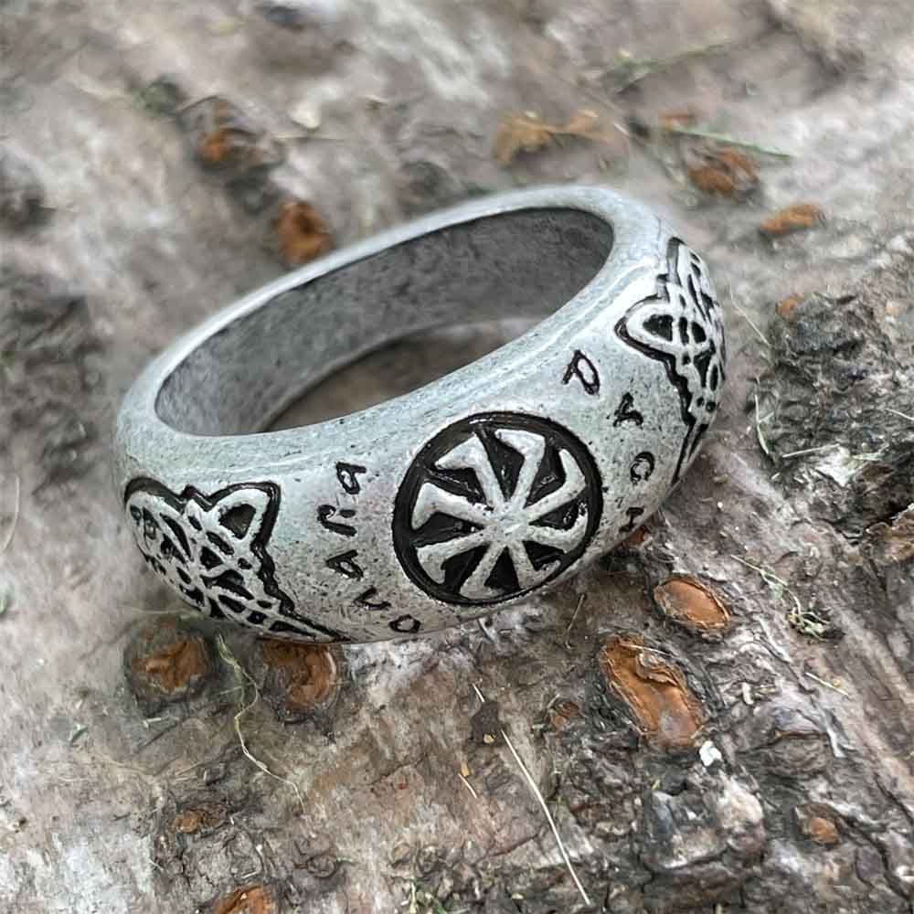 Nostalgia Kolovrat Amulet Symb - Signet Ring Men のレビューと価格
