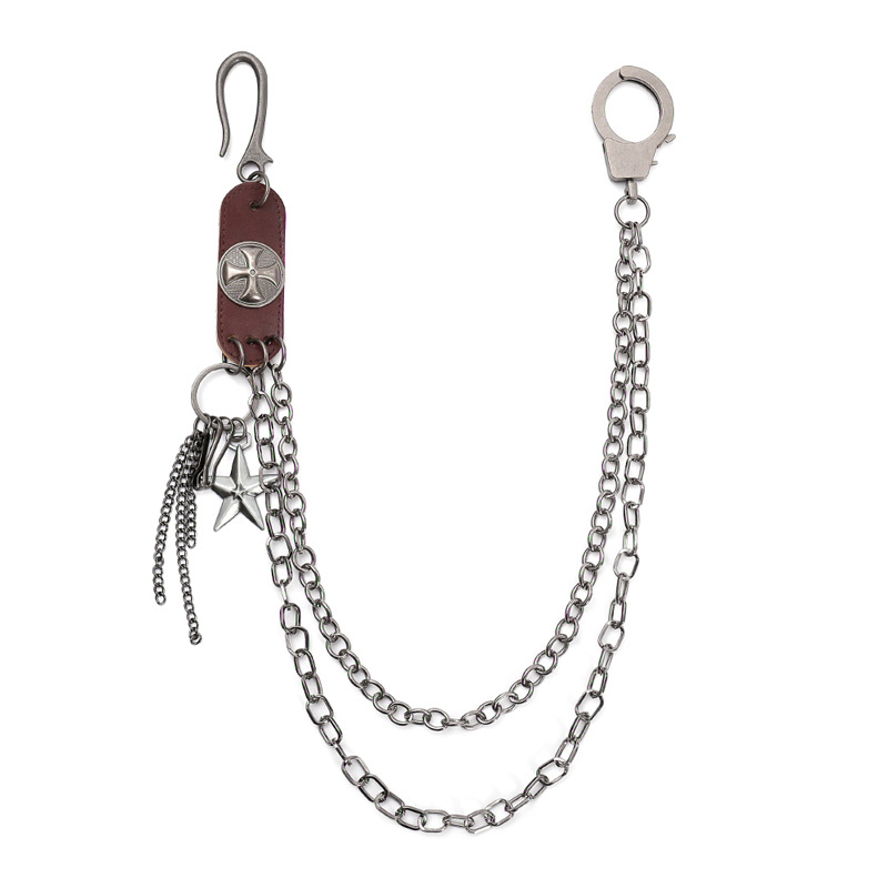 Punk Steet Cowhide Keychains C - Men Accessories Pk のレビューと価格