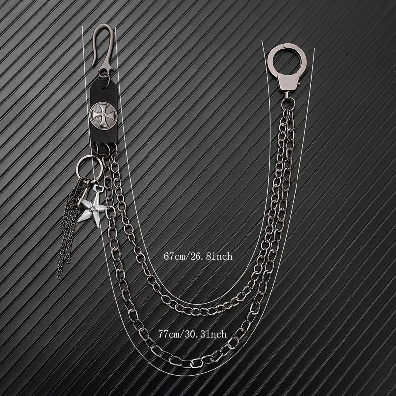 Punk Steet Cowhide Keychains C - Men Accessories Pk のレビューと価格