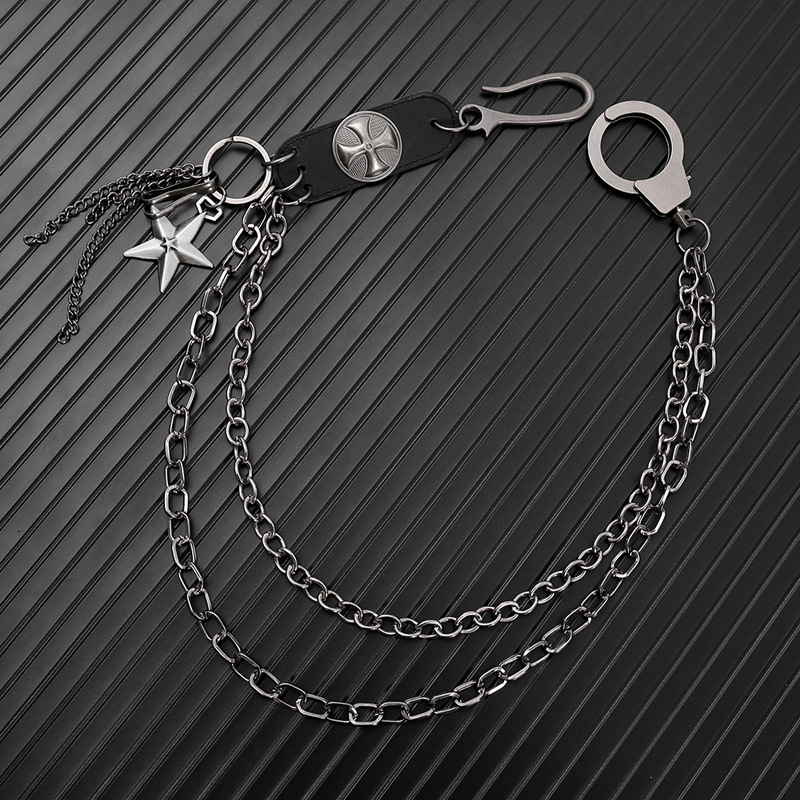 Punk Steet Cowhide Keychains C - Men Accessories Pk のレビューと価格
