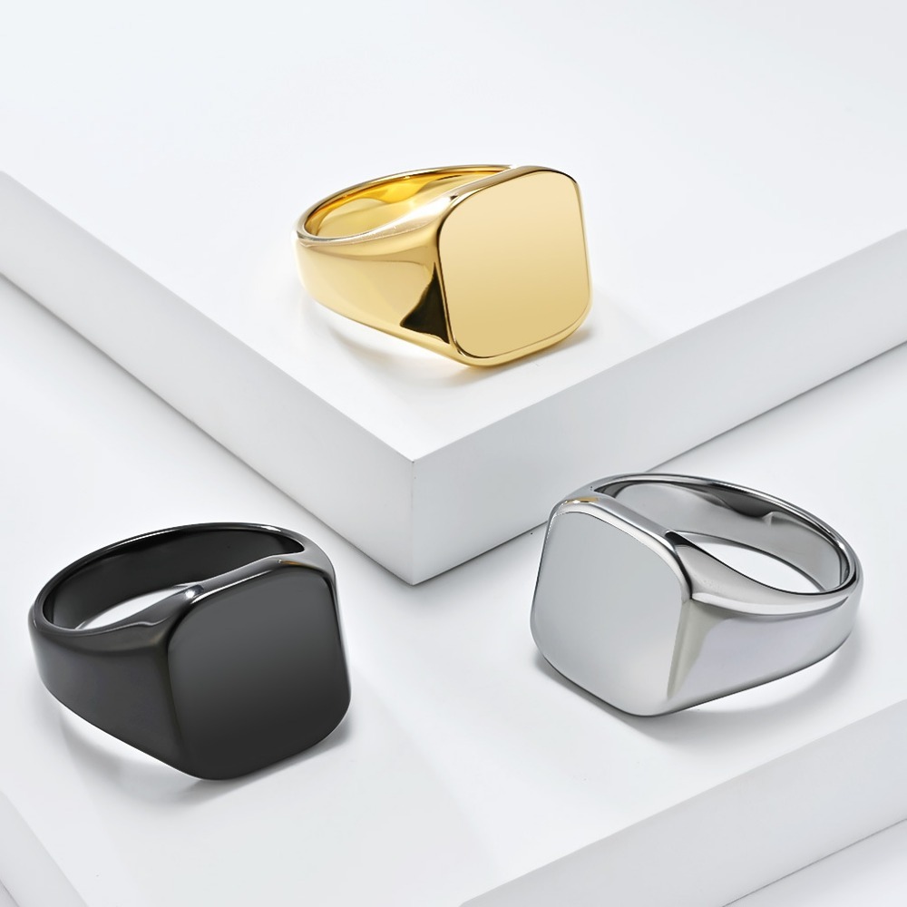 Somen Signet Square Tungsten C - Signet Ring Men のレビューと価格