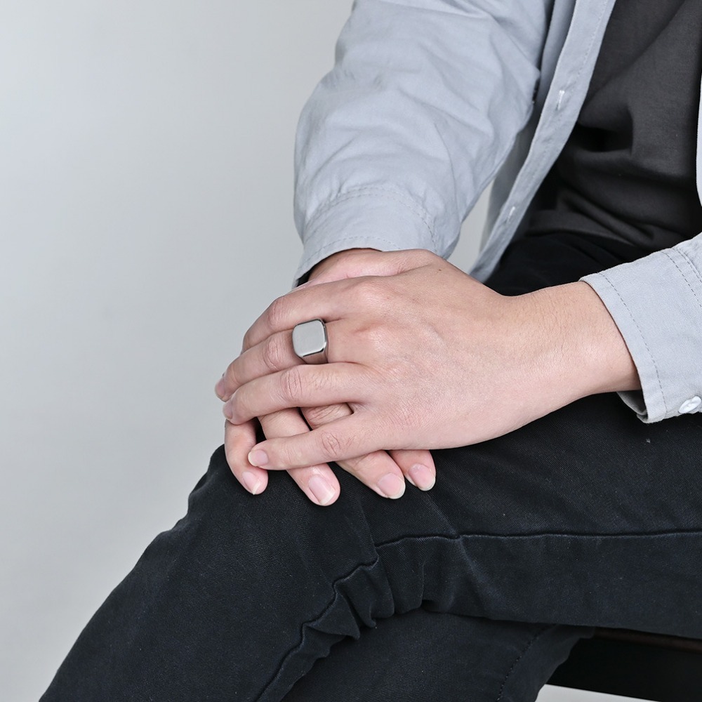 Somen Signet Square Tungsten C - Signet Ring Men のレビューと価格