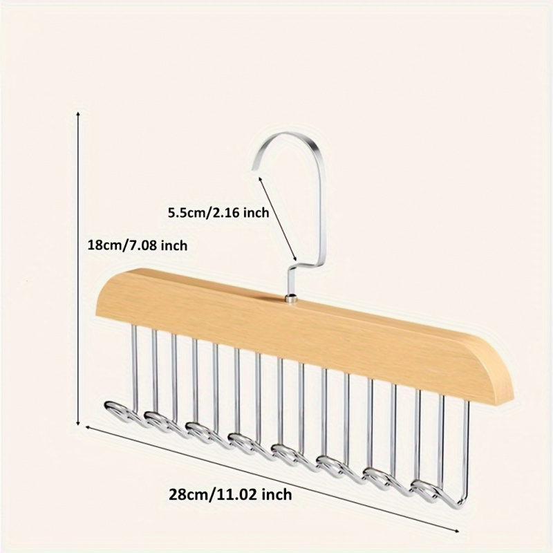 8 hook Wooden Belt Rack Storag - Men'S Accessories Organizer For Wardrobe のレビューと価格