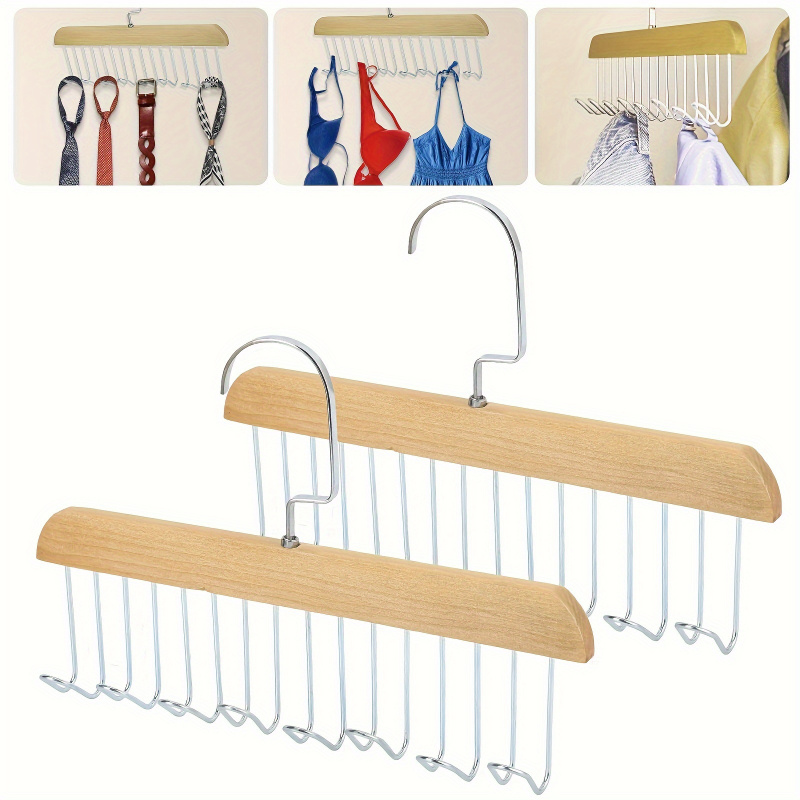 8 hook Wooden Belt Rack Storag - Men'S Accessories Organizer For Wardrobe のレビューと価格
