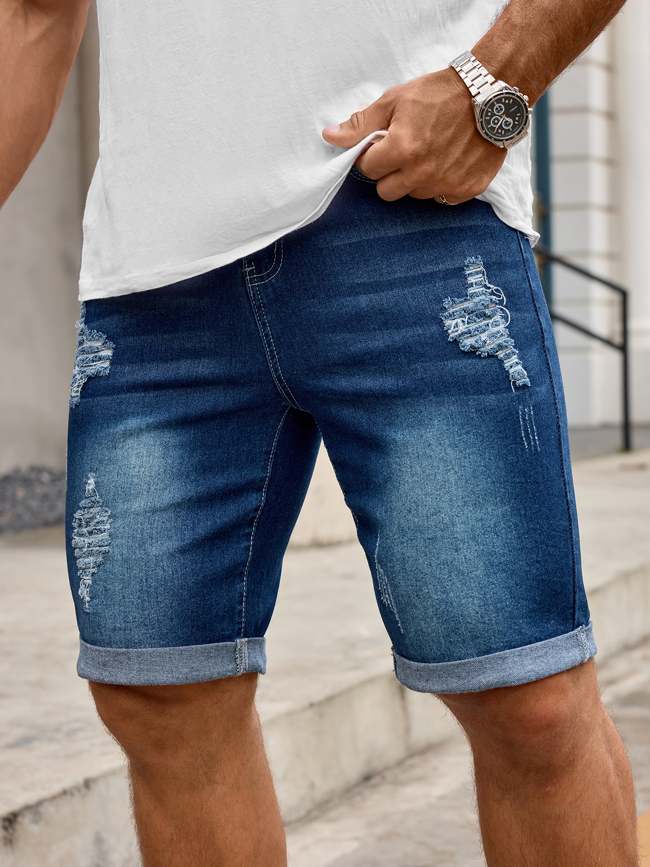 Men Denim Trousers Jeans Short - Men'S Accessories For Jeans のレビューと価格
