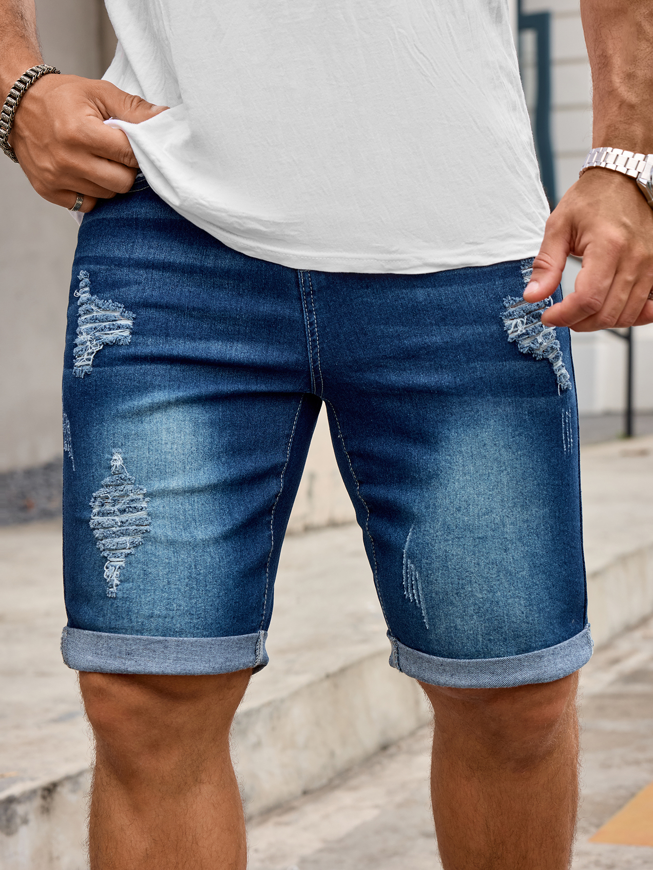 Men Denim Trousers Jeans Short - Men'S Accessories For Jeans のレビューと価格
