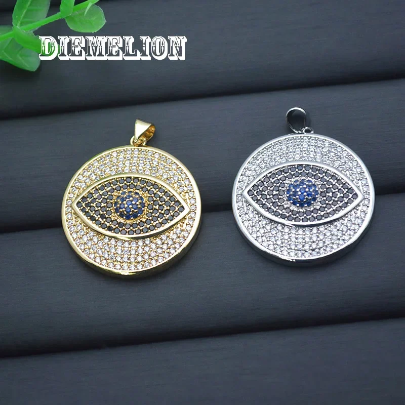 Big Round Full Cubic Zirconia  - Men Accessories Evil Eye のレビューと価格