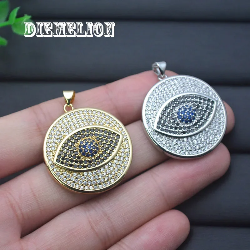Big Round Full Cubic Zirconia  - Men Accessories Evil Eye のレビューと価格