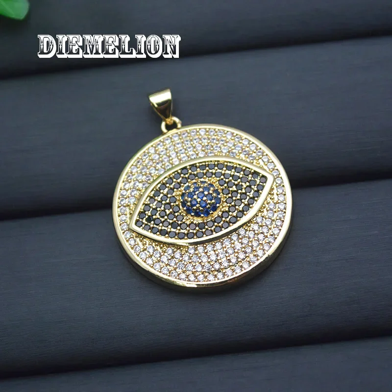 Big Round Full Cubic Zirconia  - Men Accessories Evil Eye のレビューと価格