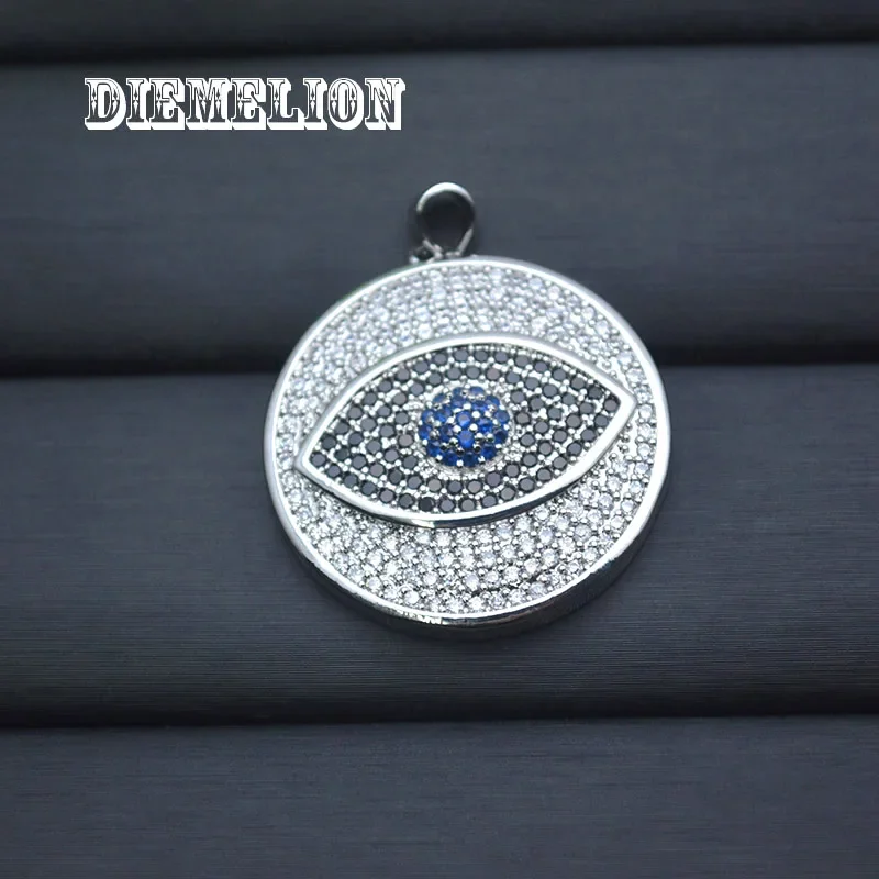 Big Round Full Cubic Zirconia  - Men Accessories Evil Eye のレビューと価格