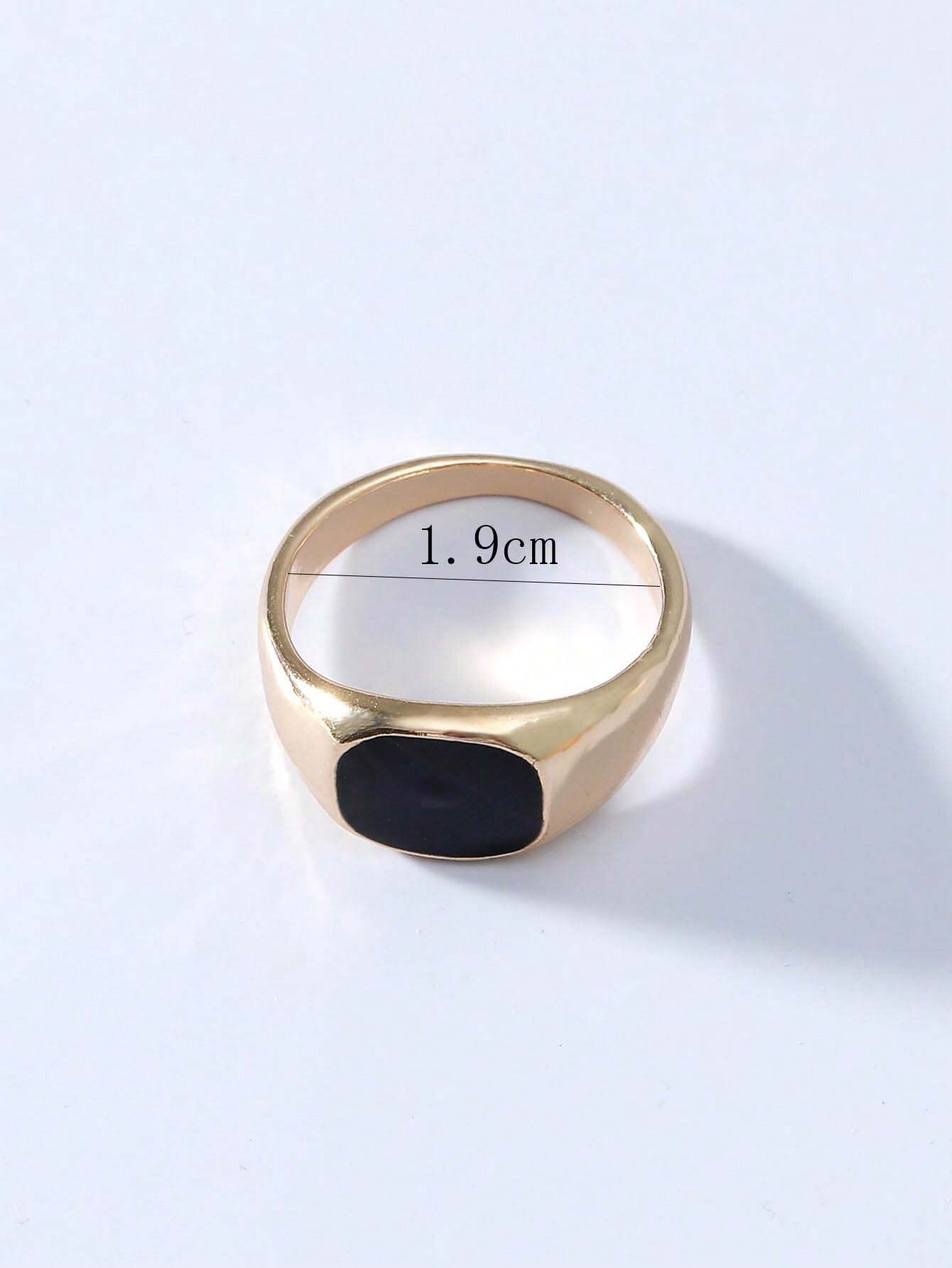 Minimalist Gold-Tone Signet Ri - Signet Ring Men のレビューと価格