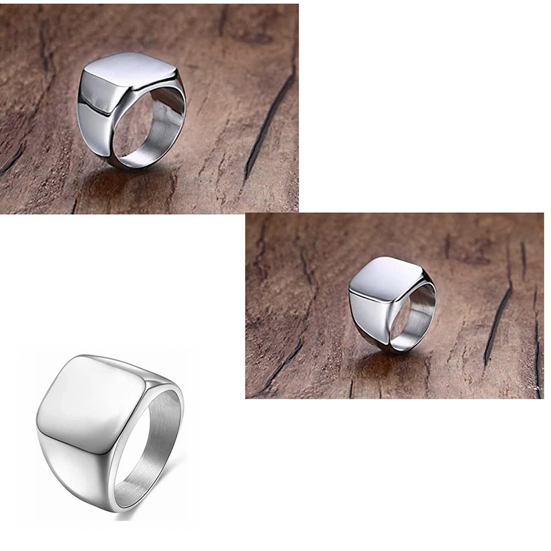 365 Stainless Steel Punk Rock  - Signet Ring Men のレビューと価格