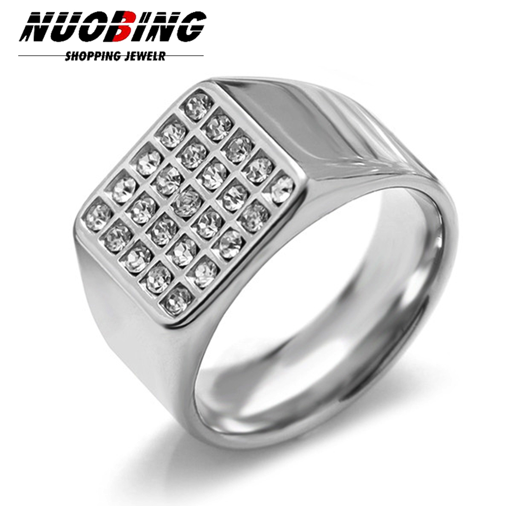 14mm Delicate Shiny Cubic Zirc - Signet Ring Men のレビューと価格